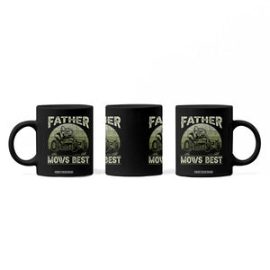 Father Mows Best Coffee Mug Lawn Mower Mowing Dad Retro Father's Day Gift TS10 Print Your Wear
