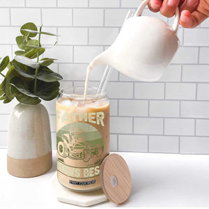 Father Mows Best Glass Can Lawn Mower Mowing Dad Retro Father's Day Gift TS10 Print Your Wear