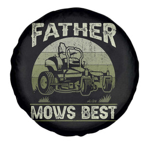 Father Mows Best Spare Tire Cover Lawn Mower Mowing Dad Retro Father's Day Gift TS10 Print Your Wear