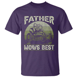 Father Mows Best T Shirt Lawn Mower Mowing Dad Retro Father's Day Gift TS10 Purple Print Your Wear