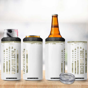 Fathers Day Dad 4 in 1 Can Cooler Tumbler Best Dad Ever Camo American Flag USA Camouflage TB10 Print Your Wear