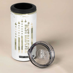 Fathers Day Dad 4 in 1 Can Cooler Tumbler Best Dad Ever Camo American Flag USA Camouflage TB10 Print Your Wear