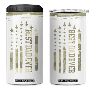 Fathers Day Dad 4 in 1 Can Cooler Tumbler Best Dad Ever Camo American Flag USA Camouflage TB10 One Size: 16 oz Camo Print Your Wear