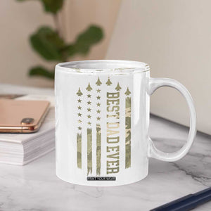 Fathers Day Dad Coffee Mug Best Dad Ever Camo American Flag USA Camouflage TB10 Print Your Wear