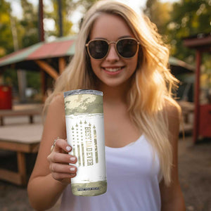 Fathers Day Dad Skinny Tumbler Best Dad Ever Camo American Flag USA Camouflage TB10 Print Your Wear
