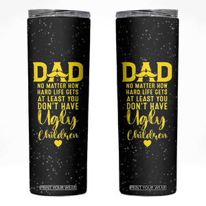Fathers Day Dad Skinny Tumbler from Daughter Son Wife for Papa Stepdad Galaxy TB10 Black Print Your Wear