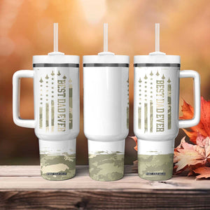 Fathers Day Dad Tumbler With Handle Best Dad Ever Camo American Flag USA Camouflage TB10 Print Your Wear