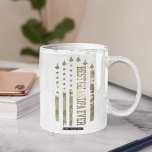 Fathers Day Grandpa Coffee Mug Best Grandpa Ever Grandfather Camo American Flag USA TB10 Print Your Wear