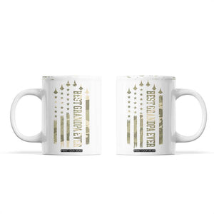 Fathers Day Grandpa Coffee Mug Best Grandpa Ever Grandfather Camo American Flag USA TB10 Camo Print Your Wear