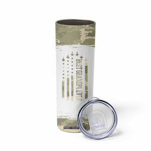 Fathers Day Grandpa Skinny Tumbler Best Grandpa Ever Grandfather Camo American Flag USA TB10 Print Your Wear