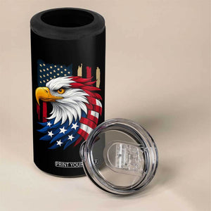 Fierce American Eagle 4 in 1 Can Cooler Tumbler Bold Patriotic 4th of July USA Freedom TS02 Print Your Wear