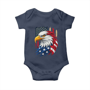 Fierce American Eagle Baby Onesie Bold Patriotic 4th of July USA Freedom TS02 Navy Print Your Wear