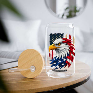 Fierce American Eagle Glass Can Bold Patriotic 4th of July USA Freedom TS02 Print Your Wear