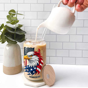 Fierce American Eagle Glass Can Bold Patriotic 4th of July USA Freedom TS02 Print Your Wear