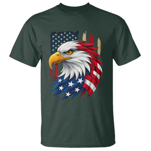 Fierce American Eagle T Shirt Bold Patriotic 4th of July USA Freedom TS02 Dark Forest Green Print Your Wear