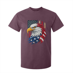 Fierce American Eagle T Shirt For Kid Bold Patriotic 4th of July USA Freedom TS02 Maroon Print Your Wear