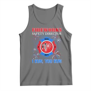 Fireworks Safety Director Tank Top I Run You Run Funny 4th of July Patriotic TS02 Black Heather Print Your Wear