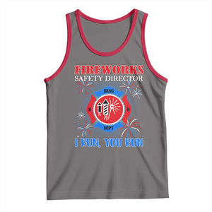 Fireworks Safety Director Tank Top I Run You Run Funny 4th of July Patriotic TS02 Deep Heather Red Print Your Wear