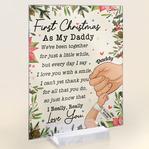 Personalized First Christmas As My Daddy Acrylic Plaque, Christmas Gift From Wife To Husband CTM Custom - Printyourwear
