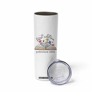 First Edition Published 2025 Skinny Tumbler Littlest Bookworm Funny Annoucement Baby Shower TS10 Print Your Wear