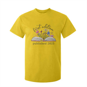 First Edition Published 2025 T Shirt For Kid Littlest Bookworm Funny Annoucement Baby Shower TS10 Daisy Print Your Wear