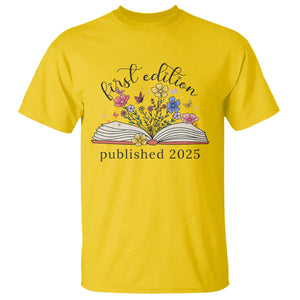 First Edition Published 2025 T Shirt Littlest Bookworm Funny Annoucement Baby Shower TS10 Daisy Print Your Wear