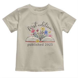 First Edition Published 2025 Toddler T Shirt Littlest Bookworm Funny Annoucement Baby Shower TS10 Sand Print Your Wear