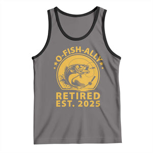 Fishing Retirement Tank Top O-Fish-Ally Retired 2025 For Fisherman TS10 Deep Heather Black Print Your Wear