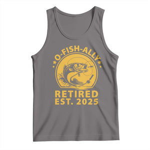 Fishing Retirement Tank Top O-Fish-Ally Retired 2025 For Fisherman TS10 Deep Heather Print Your Wear