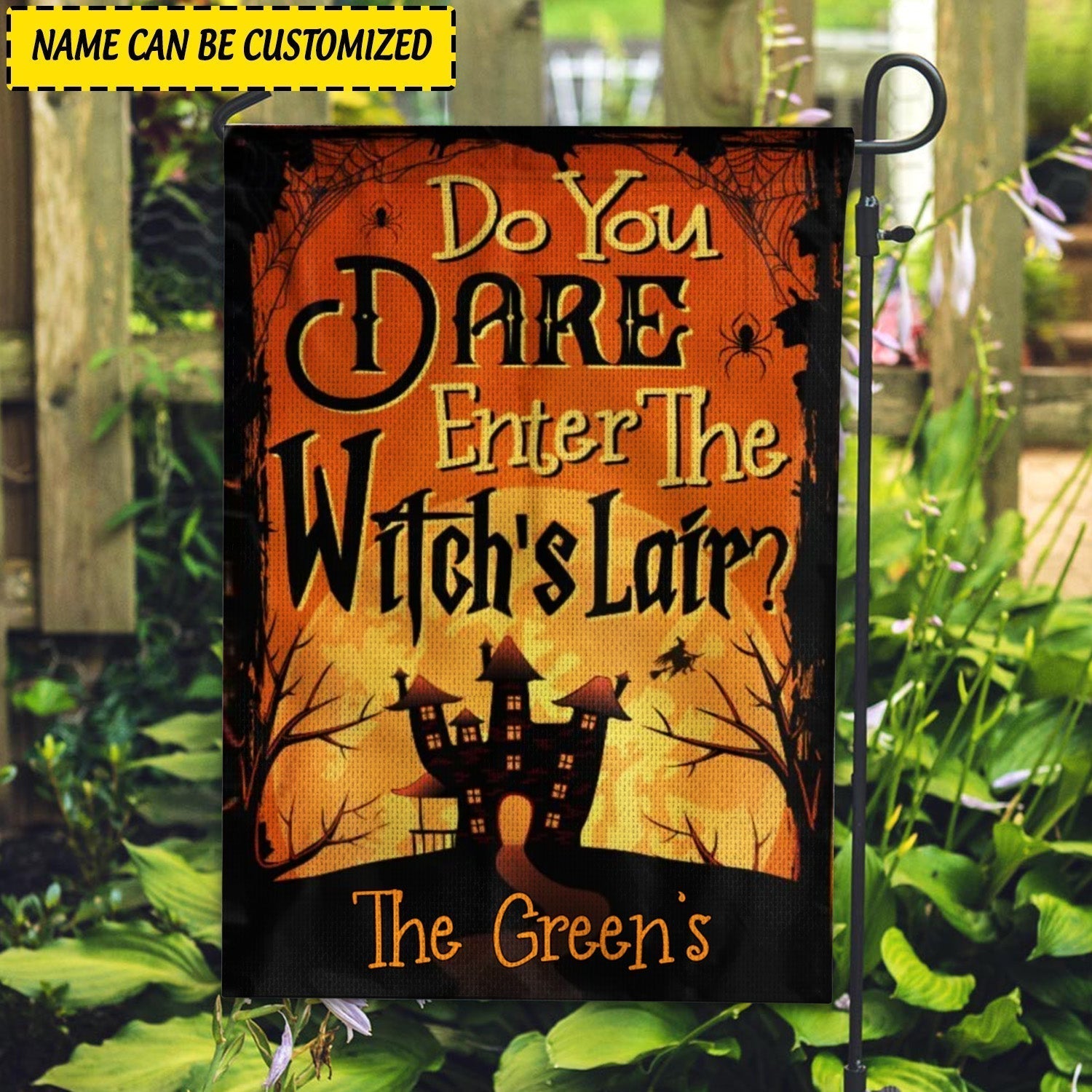 Halloween Flag Personalized Do You Dare Enter The Witchs Lair Flag CTM One Size Custom - Printyourwear