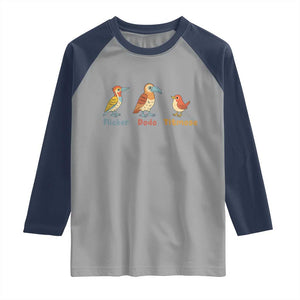 Flicker Dodo Titmouse Subtle FDT Raglan Shirt Funny Bird Lover Nature TS02 Sport Gray Navy Print Your Wear