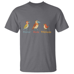 Flicker Dodo Titmouse Subtle FDT T Shirt Funny Bird Lover Nature TS02 Charcoal Print Your Wear