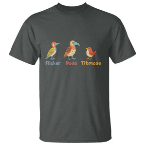 Flicker Dodo Titmouse Subtle FDT T Shirt Funny Bird Lover Nature TS02 Dark Heather Print Your Wear