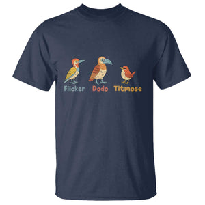 Flicker Dodo Titmouse Subtle FDT T Shirt Funny Bird Lover Nature TS02 Navy Print Your Wear