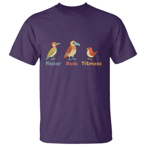 Flicker Dodo Titmouse Subtle FDT T Shirt Funny Bird Lover Nature TS02 Purple Print Your Wear