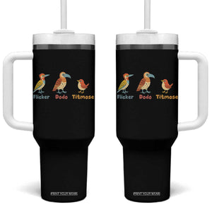 Flicker Dodo Titmouse Subtle FDT Tumbler With Handle Funny Bird Lover Nature TS02 One Size: 40 oz Black Print Your Wear