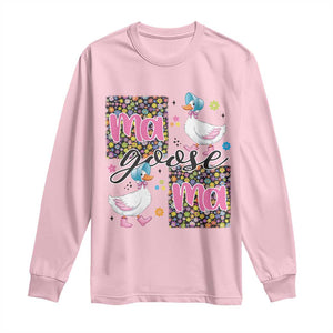 Floral Mama Goose Long Sleeve Shirt Coquette Vintage Aesthetic Geese Mom Mothers Day TS02 Light Pink Print Your Wear