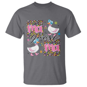 Floral Mama Goose T Shirt Coquette Vintage Aesthetic Geese Mom Mothers Day TS02 Charcoal Print Your Wear