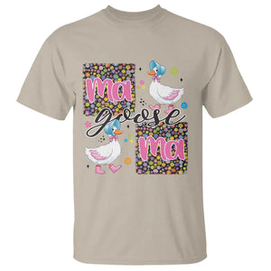 Floral Mama Goose T Shirt Coquette Vintage Aesthetic Geese Mom Mothers Day TS02 Sand Print Your Wear