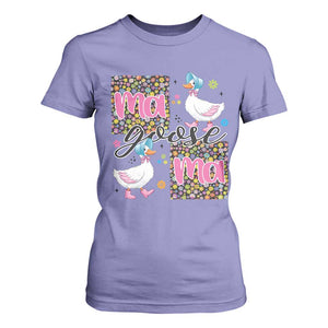 Floral Mama Goose T Shirt For Women Coquette Vintage Aesthetic Geese Mom Mothers Day TS02 Violet Print Your Wear
