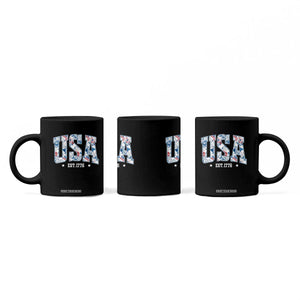 Floral USA Coffee Mug Est 1776 Patriotic American Girl 4th of July TS10 Print Your Wear