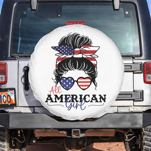 Fourth Of July Spare Tire Cover All American Girl USA Flag Independence Day TS11 No hole White Print Your Wear
