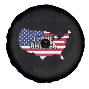 Fourth Of July Spare Tire Cover I Love America USA Flag Map TS11 Print Your Wear