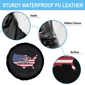 Fourth Of July Spare Tire Cover I Love America USA Flag Map TS11 Print Your Wear