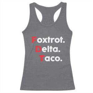 Foxtrot Delta Taco Racerback Tank Top Subtle FDT Resist TS10 Charcoal Print Your Wear