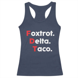 Foxtrot Delta Taco Racerback Tank Top Subtle FDT Resist TS10 Navy Print Your Wear
