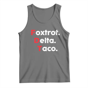 Foxtrot Delta Taco Tank Top Subtle FDT Resist TS10 Black Heather Print Your Wear
