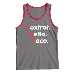 Foxtrot Delta Taco Tank Top Subtle FDT Resist TS10 Deep Heather Red Print Your Wear