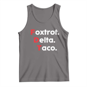 Foxtrot Delta Taco Tank Top Subtle FDT Resist TS10 Deep Heather Print Your Wear