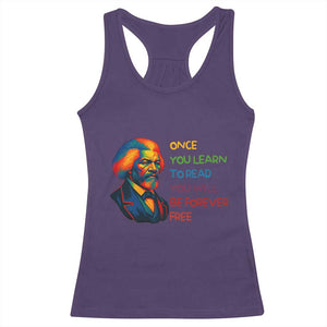 Frederick Douglass Inspirational Racerback Tank Top Learn to Read Be Forever Free Black Leader TS02 Purple Print Your Wear